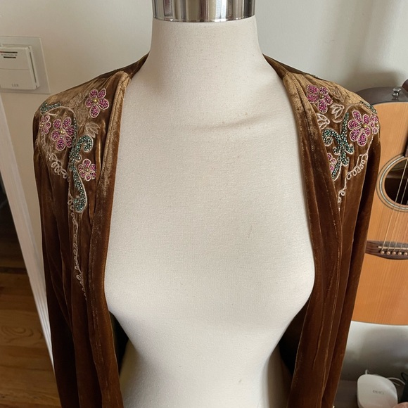 Chasing Unicorns Black Magic Woman Velvet Jacket Toffee Size S - Picture 9 of 11